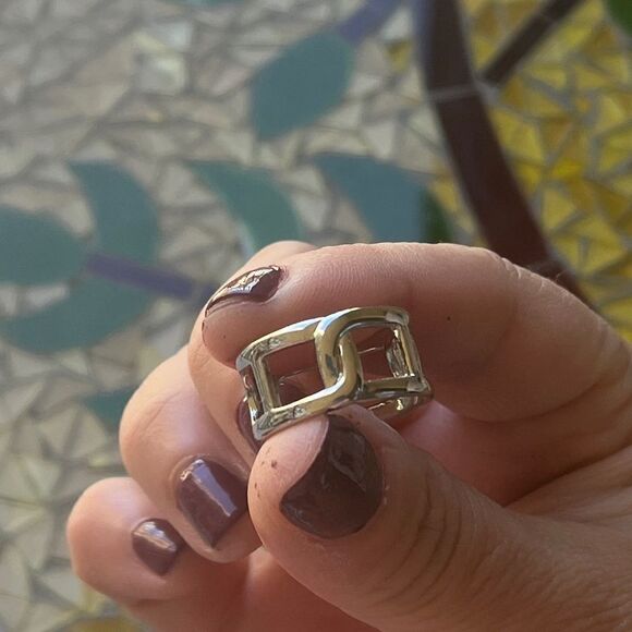 The Double Link Ring in 925 Silver - Picture 4 of 7